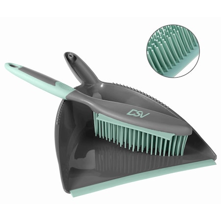 Dsv Standard Soft Bristle Brush and Scrubber w/ Dustpan Set 70702